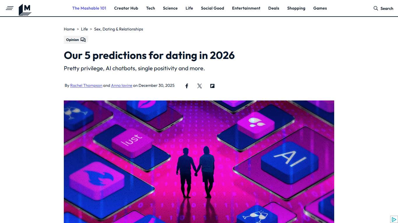 Mashable's predictions for dating trends in 2026 | Mashable